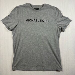 Michael Kors Gray Short Sleeve Logo Tee
